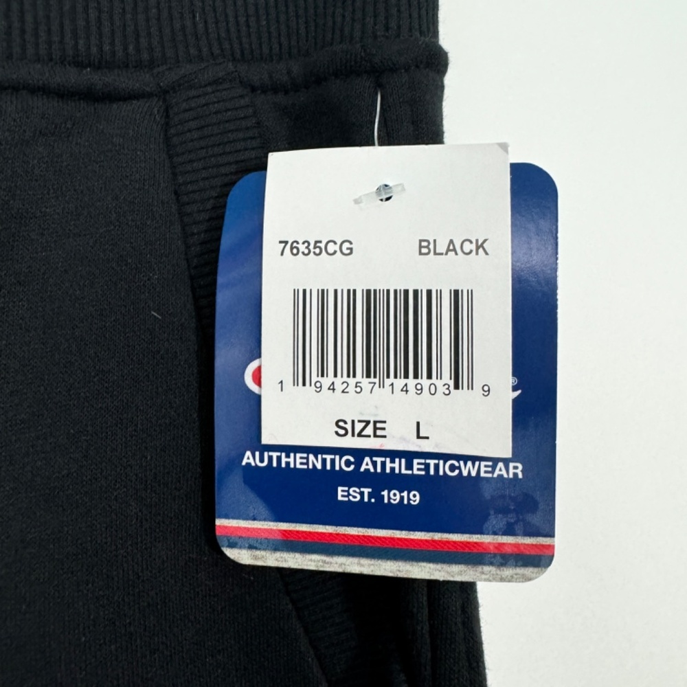 Champion Big Girls Size Large Black Script Logo Fleece Cuffed Casual Joggers New - Picture 3 of 9